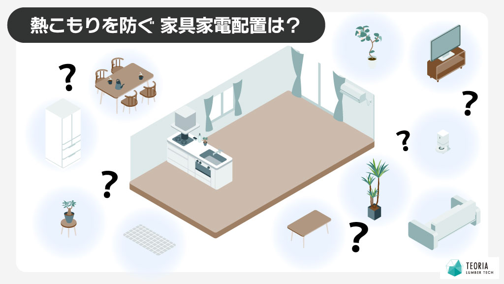 熱こもりを防ぐ家具家電配置は？
