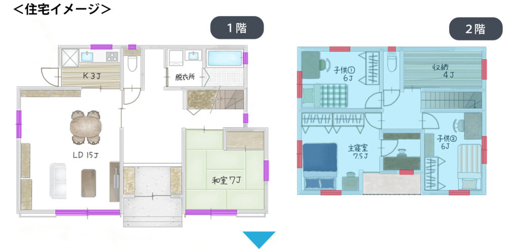 天井断熱リフォーム・内窓設置の補助金シミュレーション図面