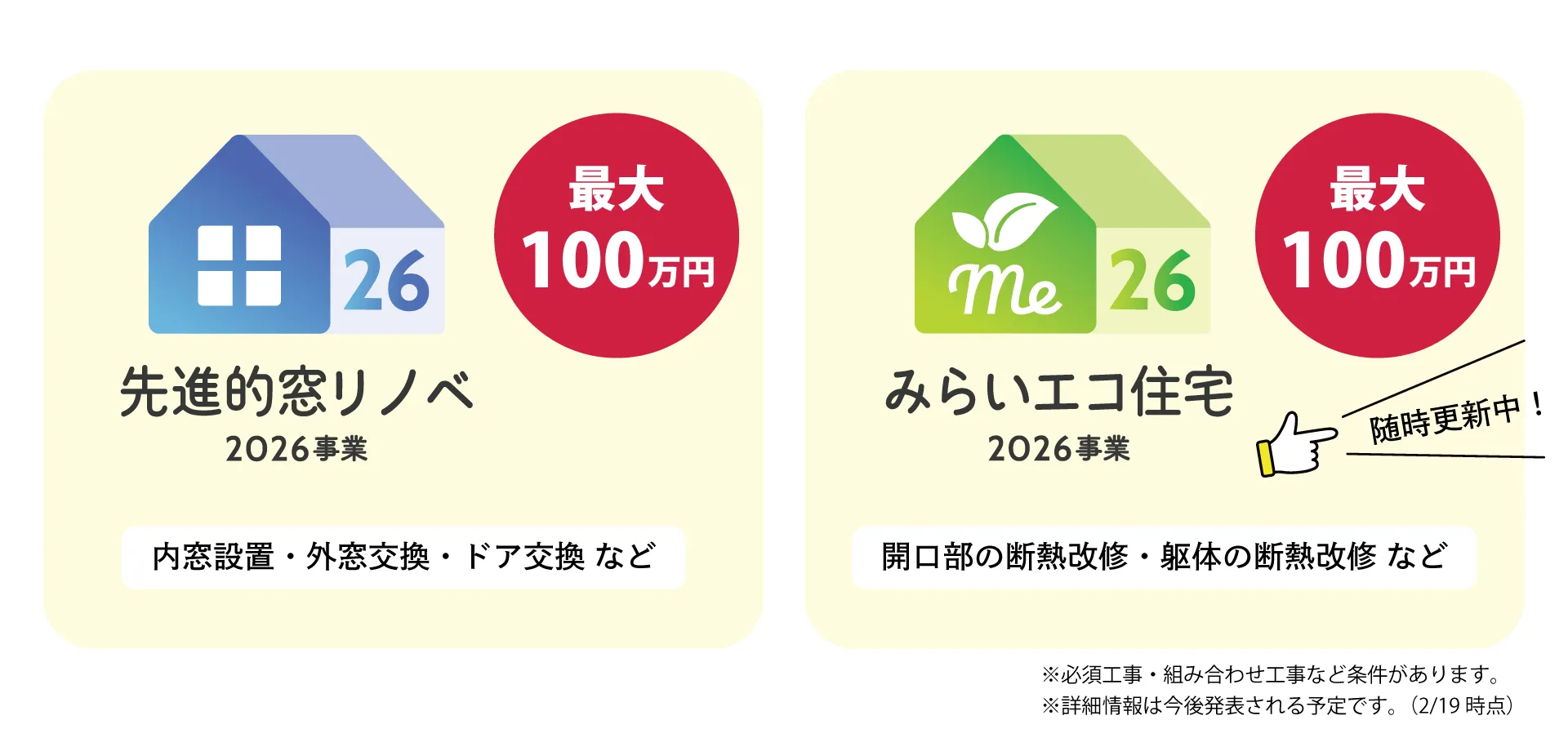 2026年に断熱リフォームで使える国の補助金「先進的窓リノベ2026」「みらいエコ住宅2026」