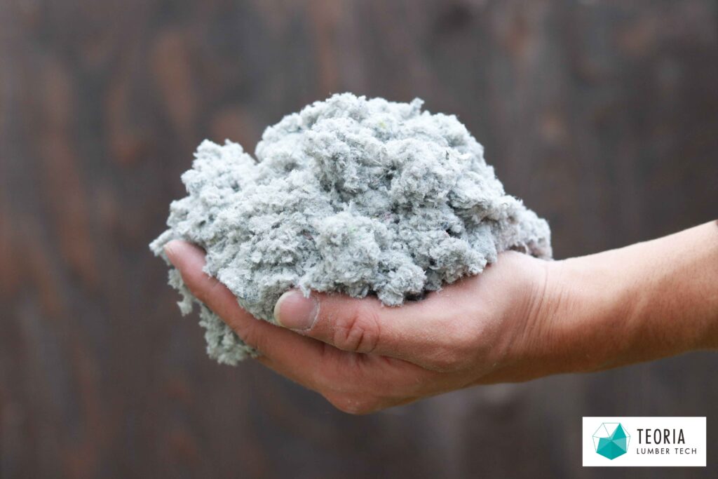 新聞古紙を再利用したセルロースファイバー断熱材の素材イメージ