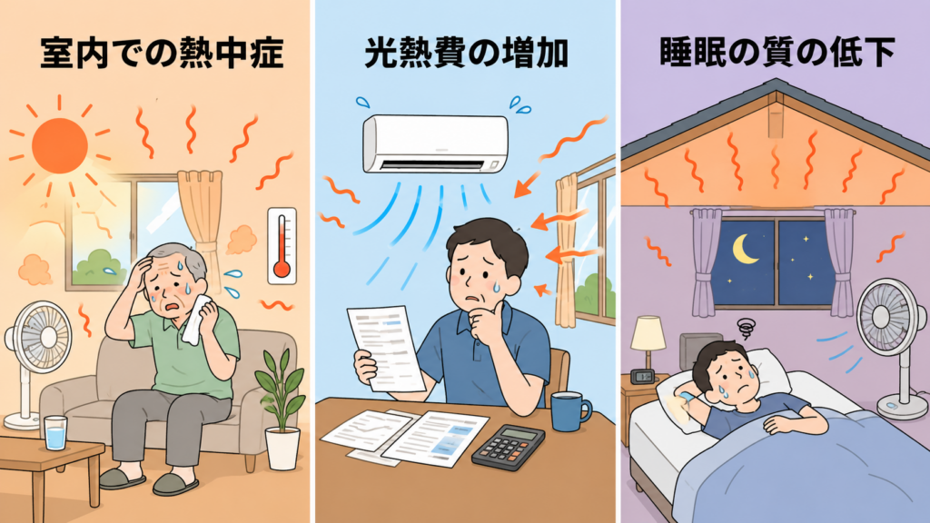 断熱材がない家で起こる夏のトラブル